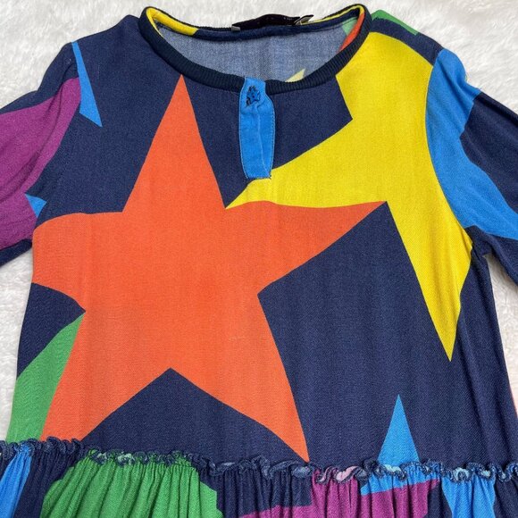 Stella Mc Cartney Girl's Blue Long Sleeve A-Line Star Pattern Dress Size 4 Years - Picture 2 of 13